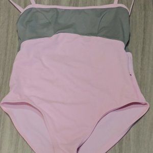 Yumiko pink and grey adult XL ballet leotard